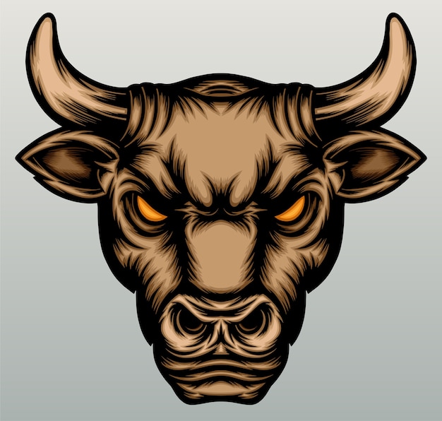 Vector bull hoofd illustratie in de hand getekend