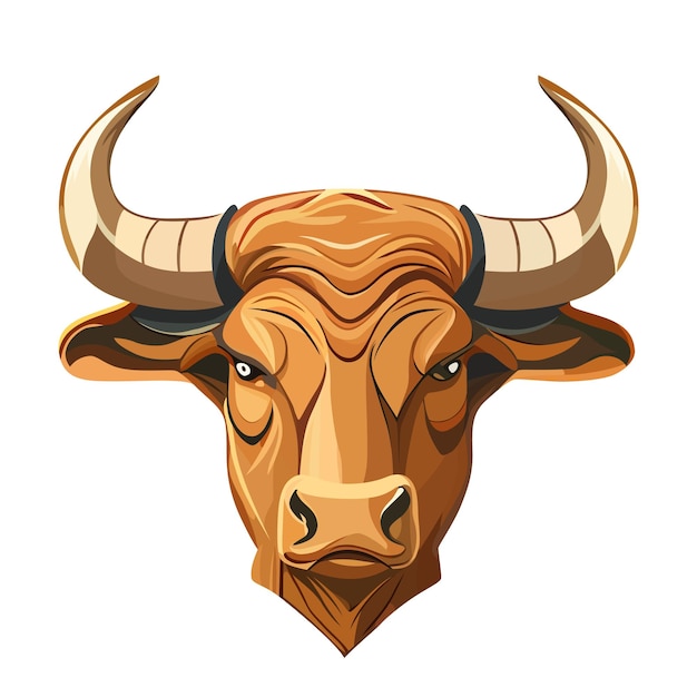 Bull hoofd logo ontwerp Abstracte tekening stier gezicht Schattig stier gezicht met hoorns
