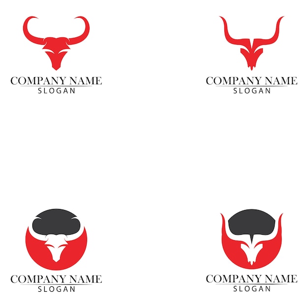 Bull hoorn logo en symbolen sjabloon