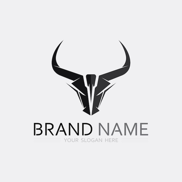 Bull horn cow and buffalo logo and symbol template icons app