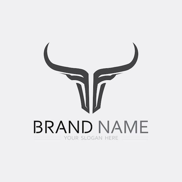 Bull horn cow and buffalo logo and symbol template icons app