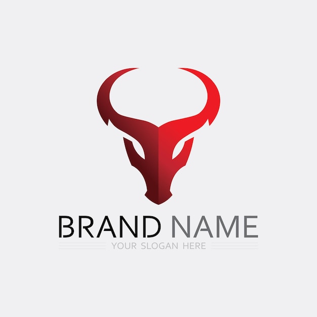 Bull horn cow and buffalo logo and symbol template icons app