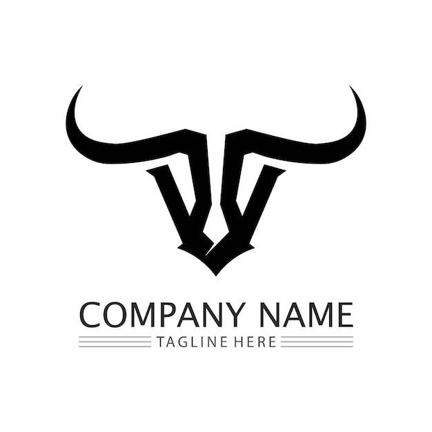 Bull horn-logo en symboolsjabloonpictogrammen app