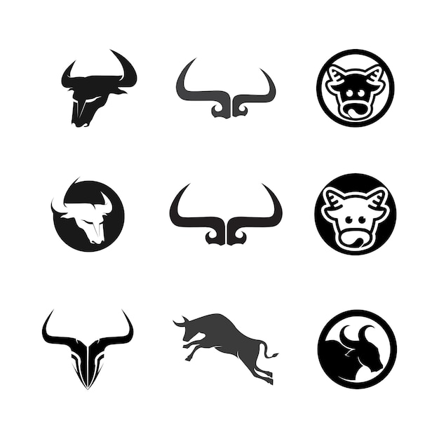 Bull Horn-logo en symboolsjabloonpictogrammen app