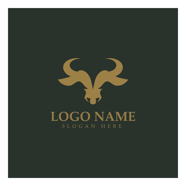 Bull Horn-logo en symboolsjabloonpictogrammen app