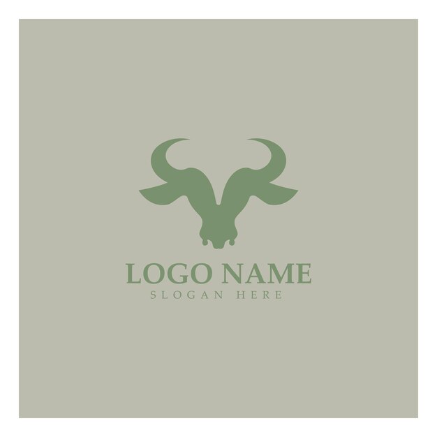 Bull Horn-logo en symboolsjabloonpictogrammen app