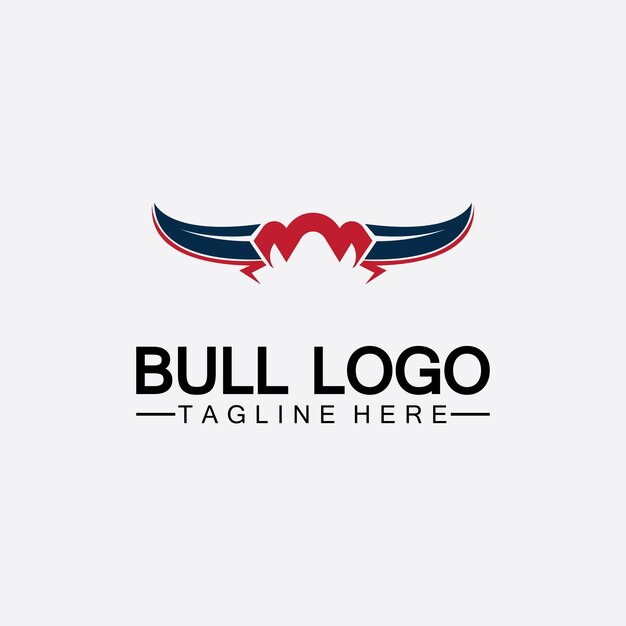 Bull horn-logo en symboolsjabloonpictogrammen app