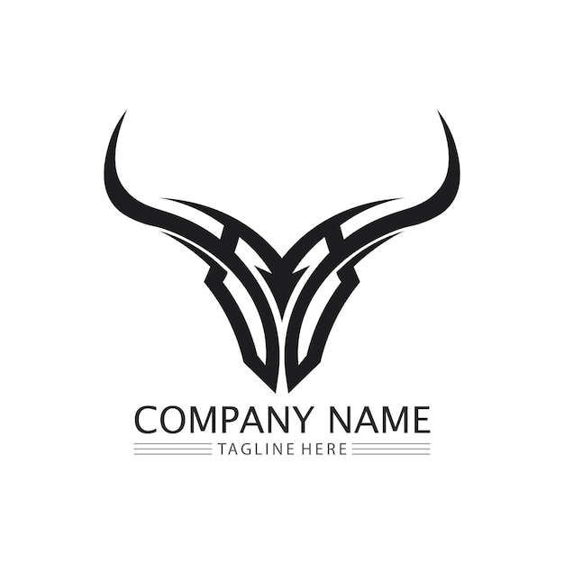 Bull horn logo and symbol template icons app