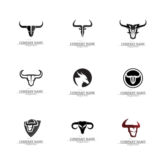 Bull horn logo and symbol template icons app