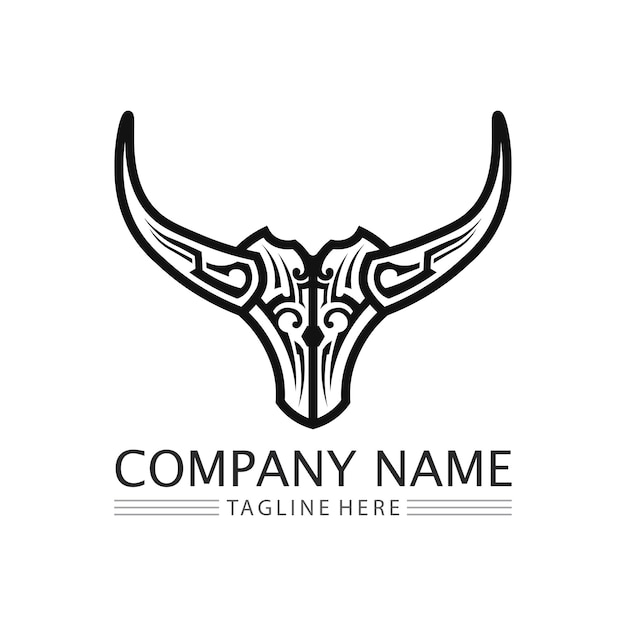 Bull horn logo and symbol template icons app