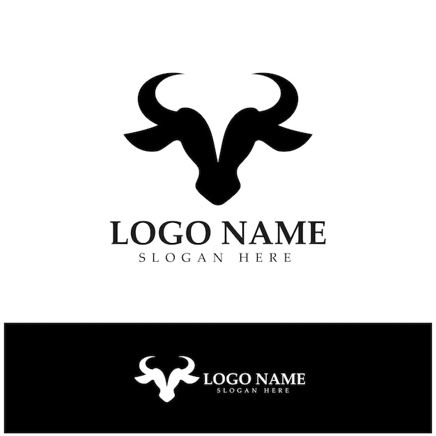 Logo del corno di toro e icone del modello di simbolo app