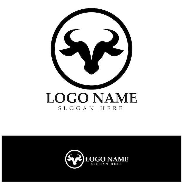 Bull horn logo and symbol template icons app