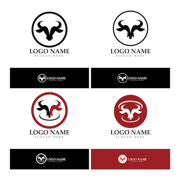 Bull horn logo and symbol template icons app