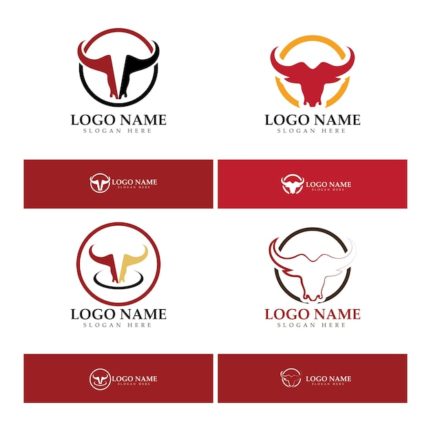 Bull horn logo and symbol template icons app