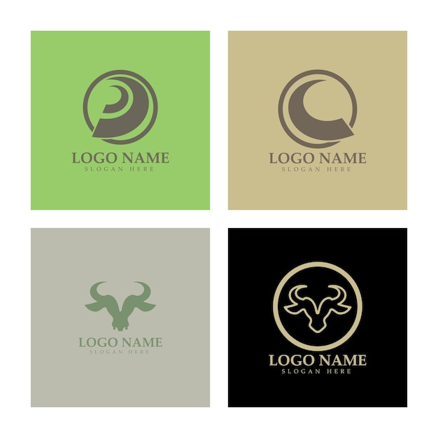 Bull horn logo and symbol template icons app