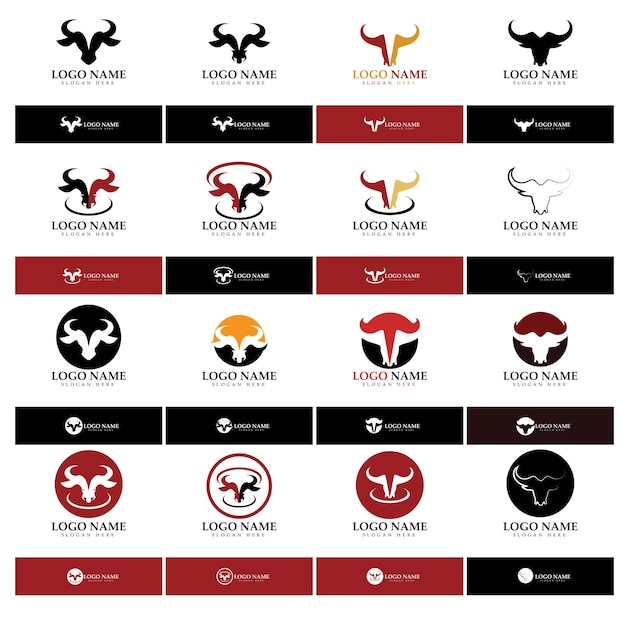 Bull horn logo and symbol template icons app