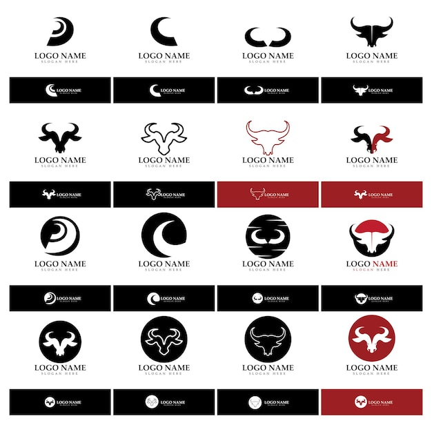 Bull horn logo and symbol template icons app