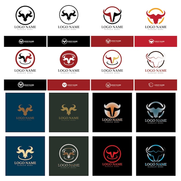 Bull horn logo and symbol template icons app