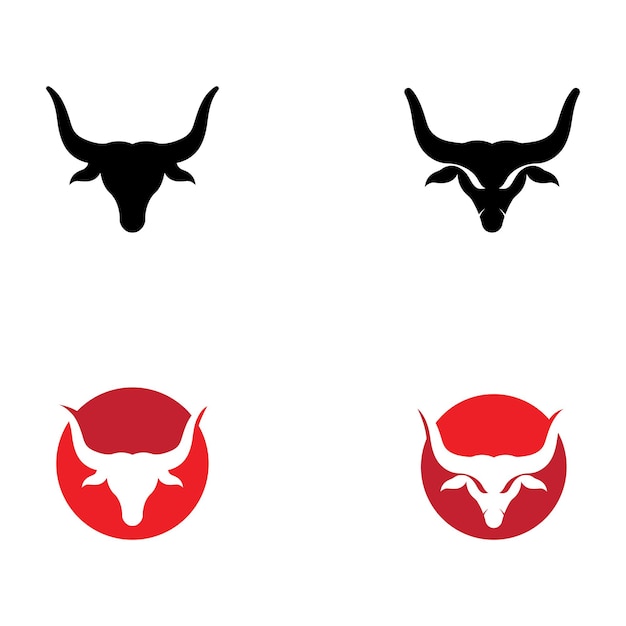 Логотип рога быка с векторным стилем шаблона