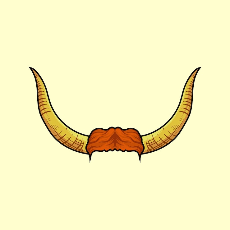 वेक्टर bull horns with red mustache