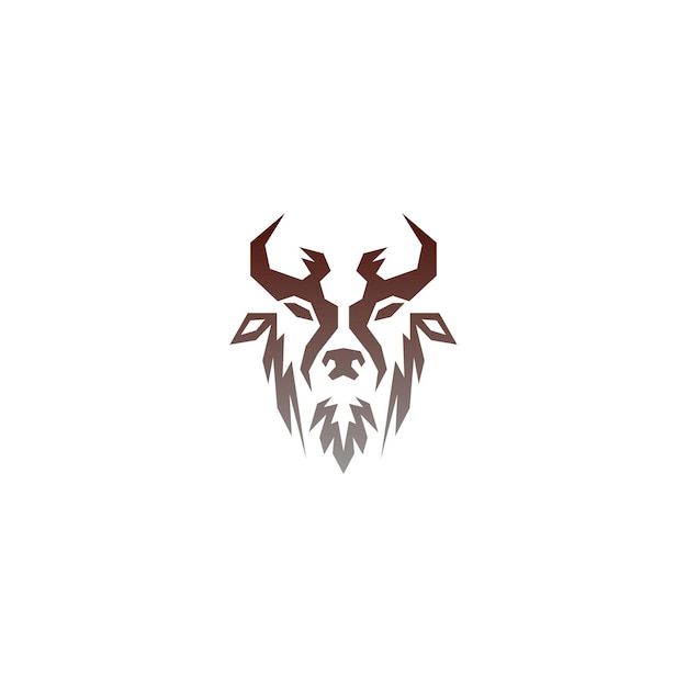 雄牛のアイコンのロゴ バッファローの頭のアイコンのロゴのベクトル
