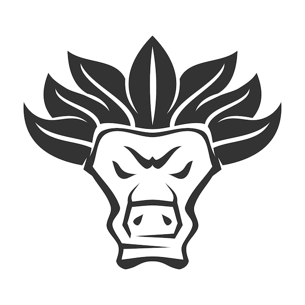 Bull leaf icon illustratie merkidentiteit