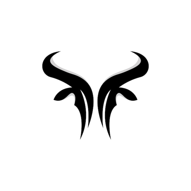 雄牛のロゴ デザイン 雄牛の頭のベクトル シンプルなビンテージ バッファローと牛の長い角