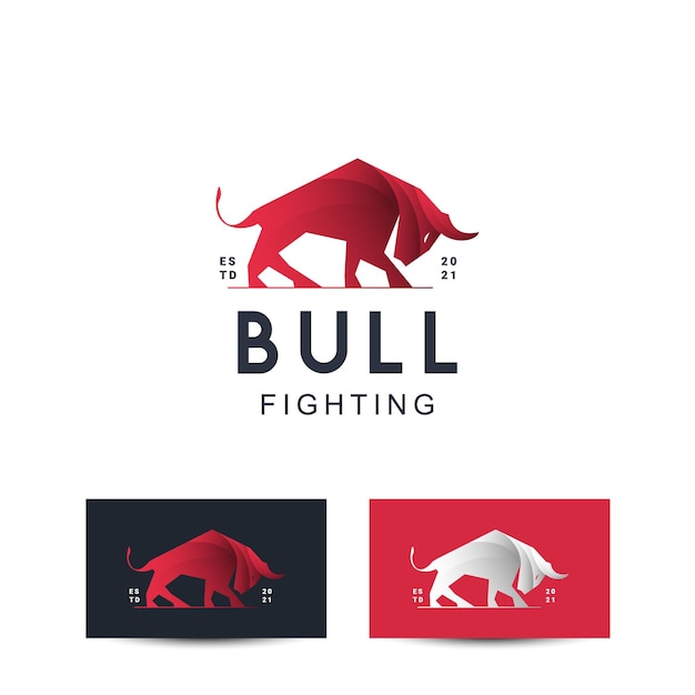 Concetto di design del logo di toro