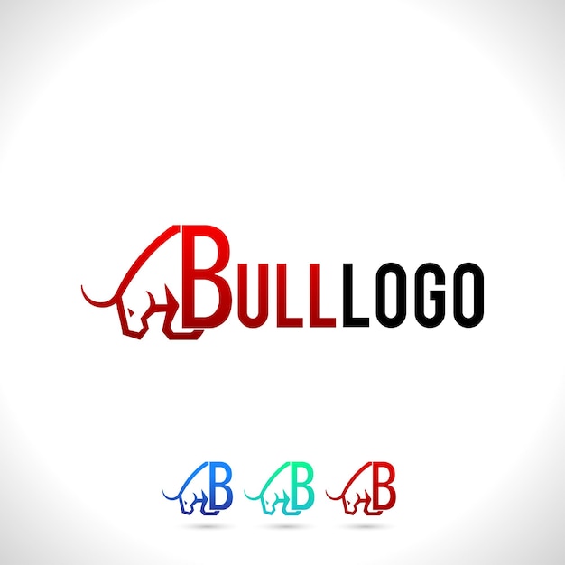 Vector bull logo design minimal modern bull logo