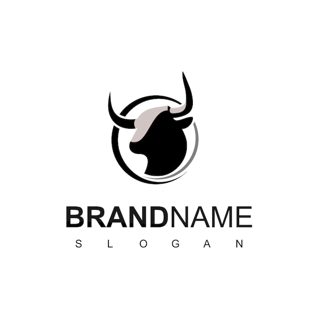 Bull logo design vector