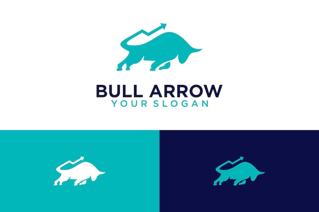 bull logo design with arrow and financial