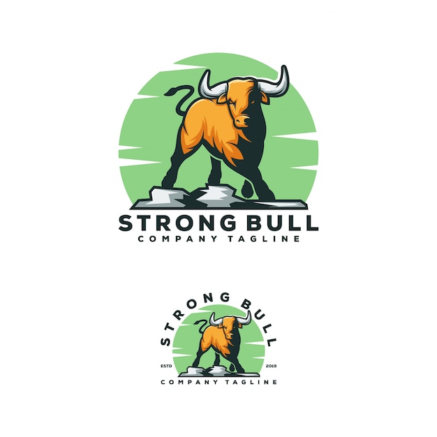 Vettore design logo bull