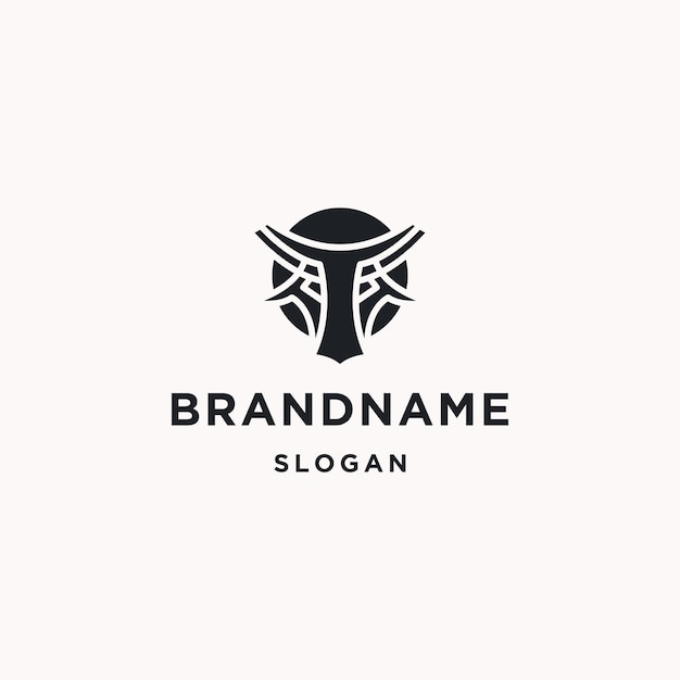 Bull logo icon design template