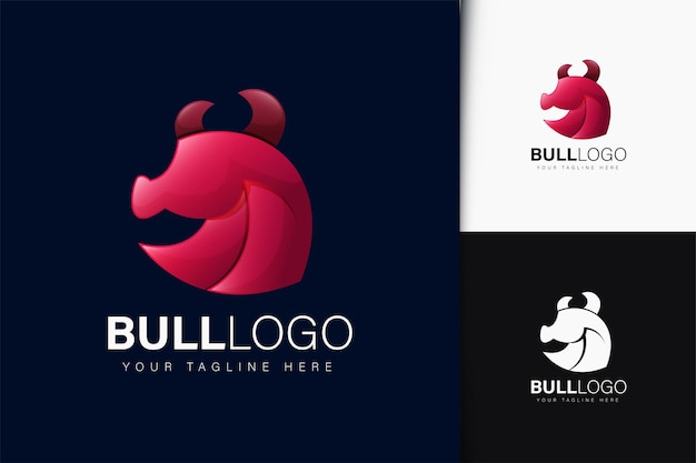 Bull-logo-ontwerp met verloop