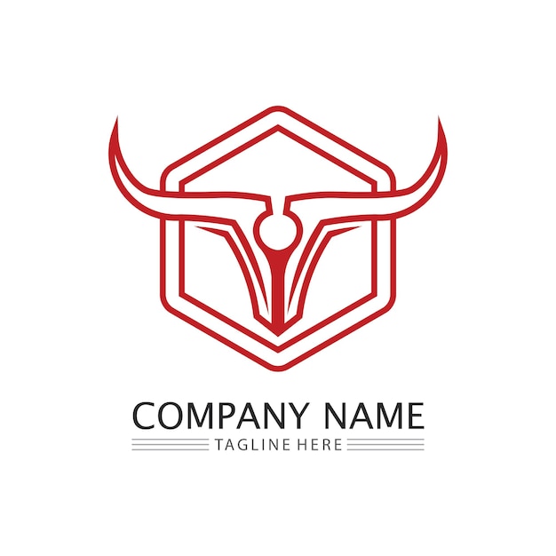 Bull logo and symbols vector template icons app