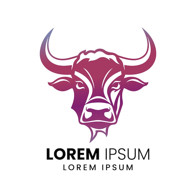 bull logo vector Bull logo design template premium vector Bull cow icon Longhorn simple flat log