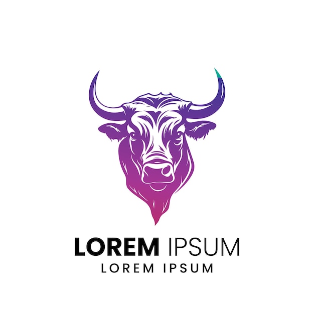 bull logo vector Bull logo design template premium vector Bull cow icon Longhorn simple flat log