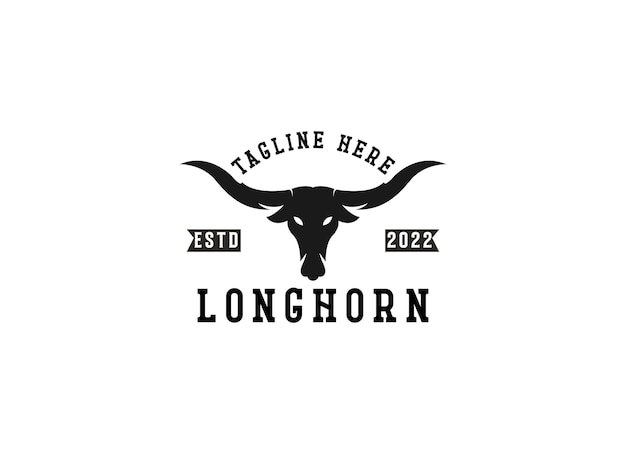 Vector bull logo with the title'logo for longhorn '
