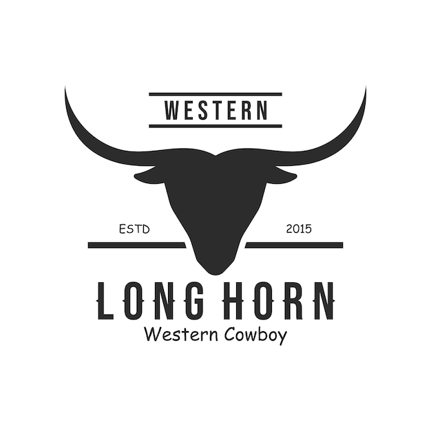 Bull Longhorn Vintage Design Vector illustration