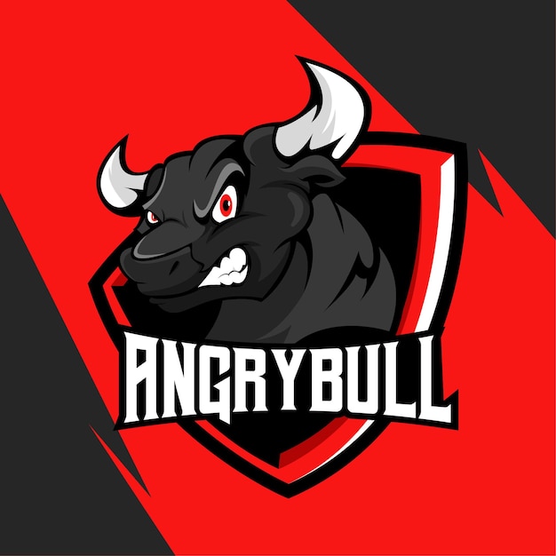 ВЕКТОРНАЯ ИЛЛЮСТРАЦИЯ ЛОГОТИПА BULL MASCOT ESPORT