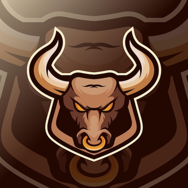 Logo esport mascotte toro
