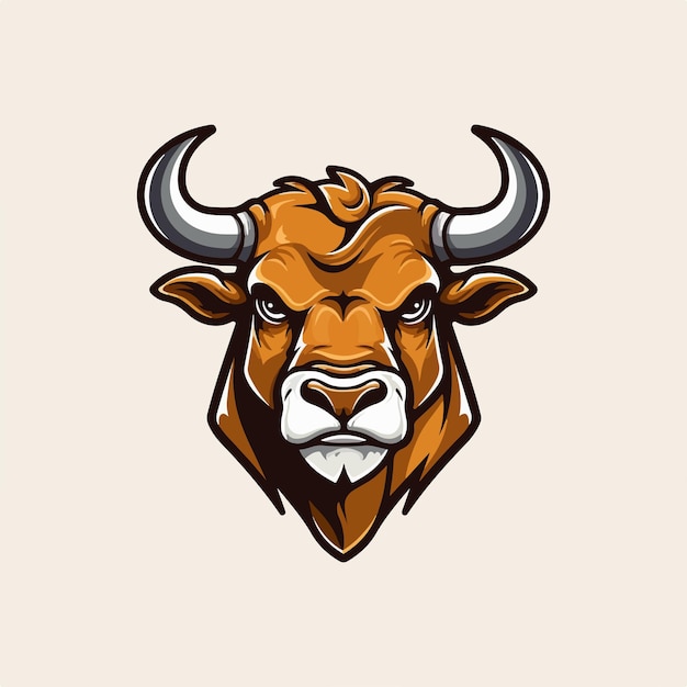 Bull Mascot Logo Design Bull Vector Illustration