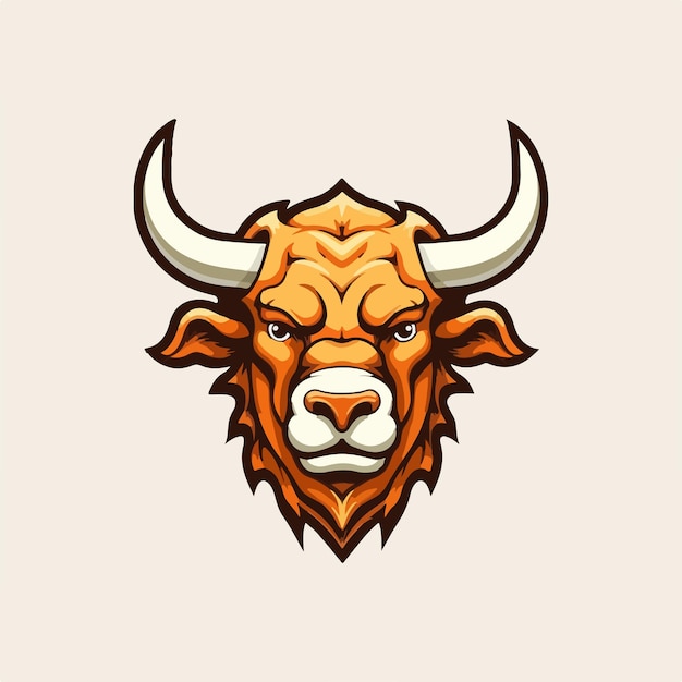 雄牛のマスコット ロゴ デザイン雄牛のベクトル図