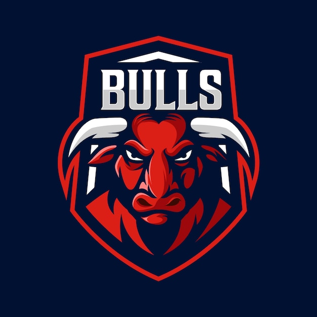 Bull mascot logo design vector