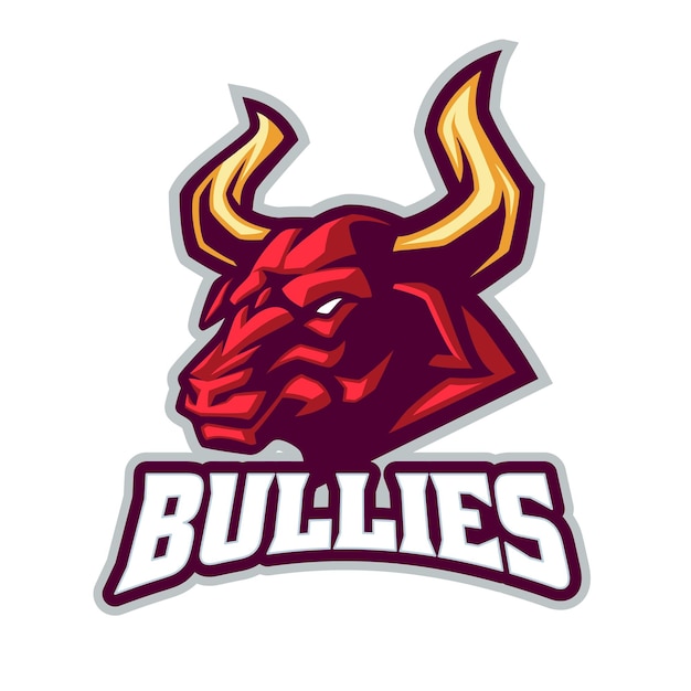 Вектор bull mascot logo esport team