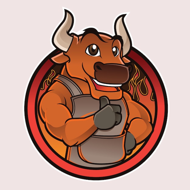 Vettore logo della mascotte del toro