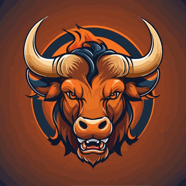 Vector bull mascot vector on a white background