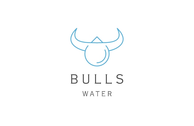 Bull oil line logo icon design template flat vector