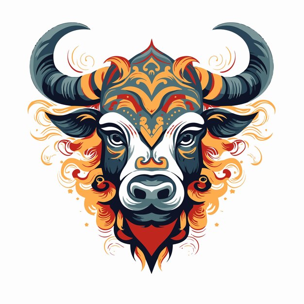 Bull ornament illustration