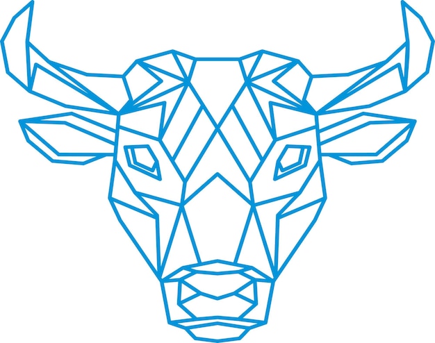 bull polygon, geometric contour Vector for cutting by plotter